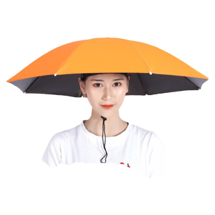 防晒防雨斗笠钓鱼伞帽子头戴式钓鱼特大号登山户外采茶环卫头折叠