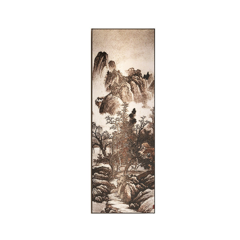 新中式山水入户过道玄关装饰画
