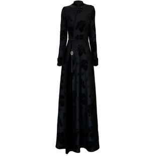 黑色冬季加绒加厚连衣裙2025年新款高端奢华国风旗袍显瘦气质长裙