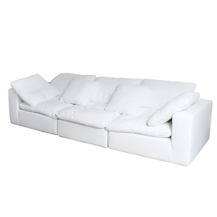 Ni+尼家侘寂风沙发cloud云沙发亚麻布艺客厅豆腐块羽绒奶油沙发