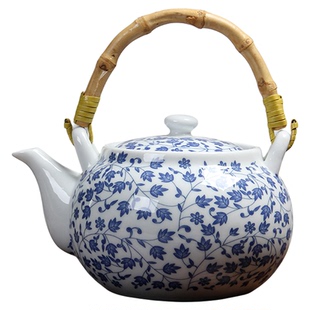 青花瓷大茶壶陶瓷普洱茶壶红茶大瓷壶大容量家用茶壶耐高温泡茶壶