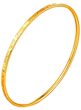 老凤祥碎碎冰黄金手镯纯金镯子