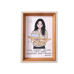 教师节礼物送老师定制表彰照片手绘相框生日入职员工周年庆纪念