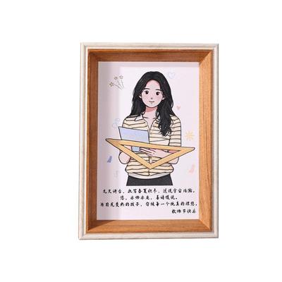 教师节礼物送老师定制表彰照片手绘相框生日入职员工周年庆纪念