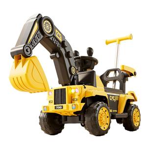 新款可推可骑儿童电动挖机遥控挖掘机可坐人男孩玩具挖土机工程车