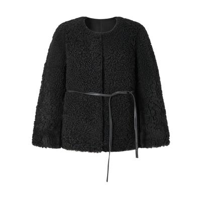 IMM尹默冬托斯卡纳羊羔皮毛一体新款圆领宽松皮草外套女