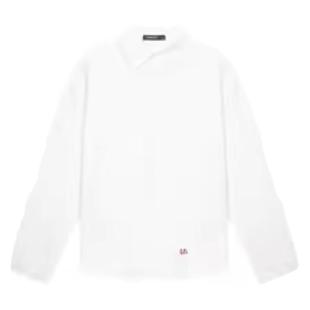 明星同款Unvesno(UN)自然褶皱洗水莱赛尔慵懒宽松休闲长袖衬衫秋