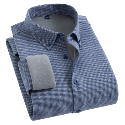 啄木鸟100%纯棉格子保暖衬衫