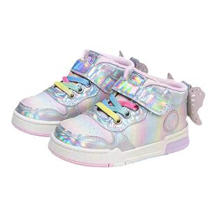 泰兰尼斯童鞋春秋季女童板鞋软底高帮休闲舒适运动鞋儿童公主板鞋