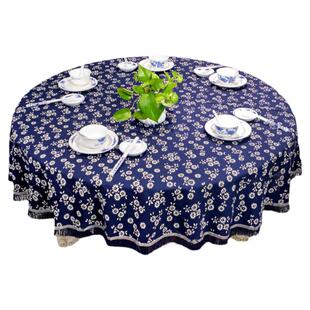 乌镇蓝印花布农家乐圆桌布定制全棉青花餐桌酒店客厅饭店台布布艺