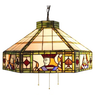 蒂凡尼彩色玻璃客厅餐厅 棋牌室会所等娱乐场所20寸扑克牌吊灯