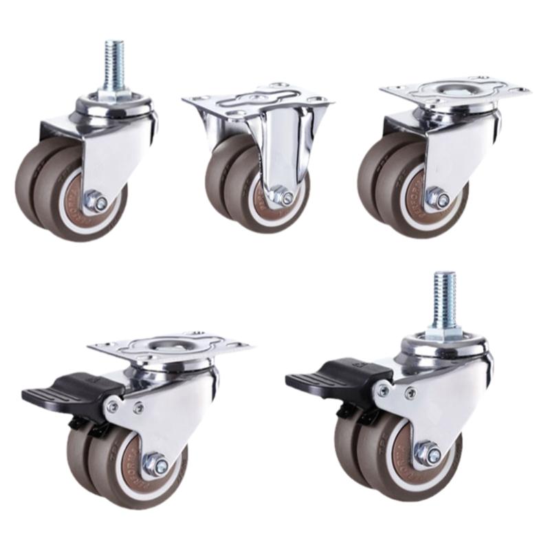 万向轮轮子1.5寸2寸3寸脚轮静音万象刹车定向轮滚轮滑轮小号推车