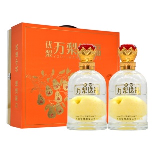 邯郸优梨万梨送福酒42度900ml含梨*2瓶礼盒装果味酒临漳特产梨酒