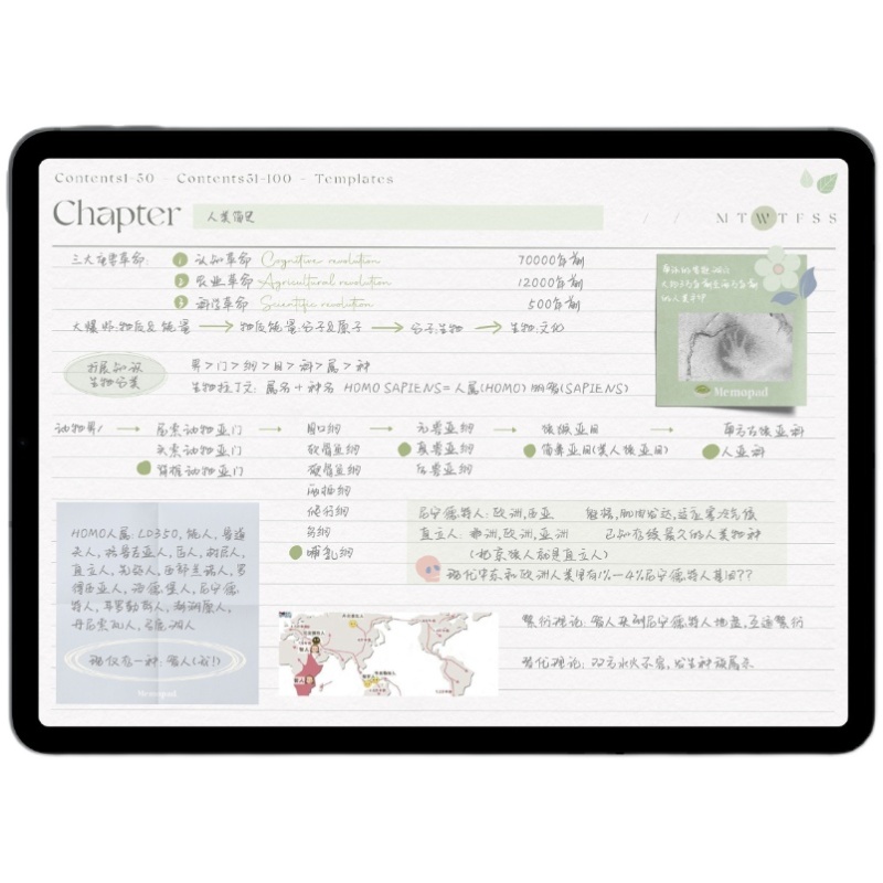 MuoMuo | iPad横版goodnotes电子笔记模板学习本康奈尔notability