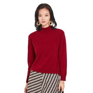 金菊【100%绵羊毛】2025秋冬新款女式羊毛衫打底百搭针织保暖毛衣