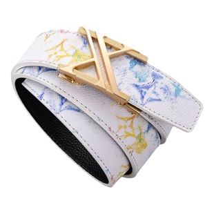 皮带男潮流学生百搭全卡槽涂鸦自动扣混的人腰带牛仔裤网红同款