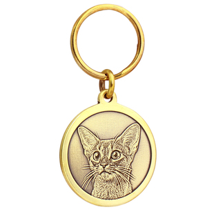 狗牌身份定制金属泰迪金毛项圈雕刻耐磨刻字黄铜宠物挂件定做吊牌