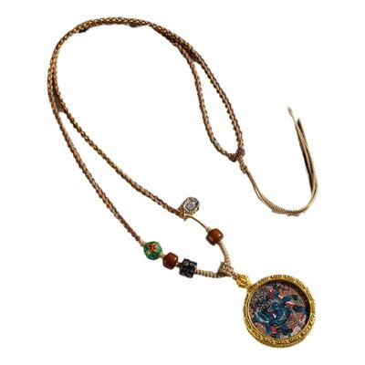 藏式手搓棉项链绳可横穿天珠