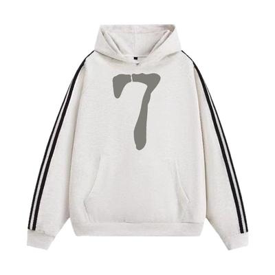 美式vibe三条杠纯棉连帽卫衣外套