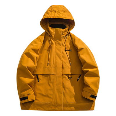 JEEP/吉普女冲锋夹克刘亦菲同款黄奕玫抓绒两件套连帽登山服外套S