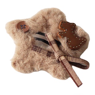 川野法式秋冬毛绒五角星发夹女新款可爱百搭前额碎发卡子头饰发饰