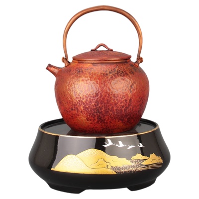 裕隆全纯手工复古铜壶鹤枫煮茶壶