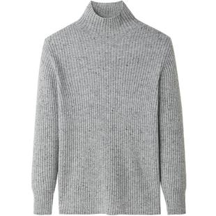 HLA/海澜之家纯羊毛针织衫25秋冬新款可翻高领内搭显瘦羊毛衫女装