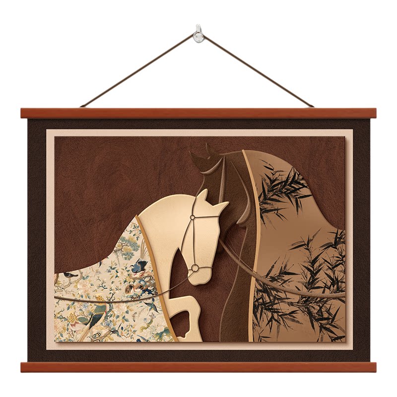 中古风吉象如意电表箱装饰画新居配电箱网线盒电源电闸开关遮挡画