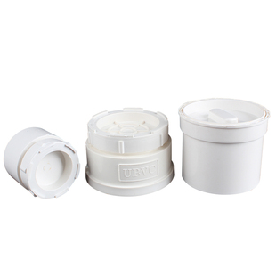 PVC地坪清扫口 内插配件堵头螺旋内丝缩口清扫口 排水管配件堵头