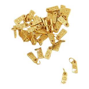 强保色沙金18K包金福字招财纳福五角星算盘吊坠手工DIY饰品配件