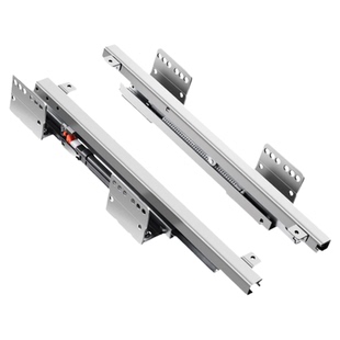 抽屉轨道底装滑轨厨房橱柜三节加厚静音拉篮阻尼侧装托底导轨滑道