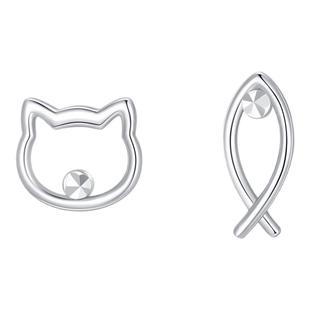 潮宏基有猫有余铂金耳环白金PT950耳钉耳饰闺蜜送女友生日礼物