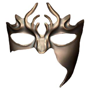 BJD半脸面具cos古风汉服面罩影视道具发冠青铜纹路纹理民族风