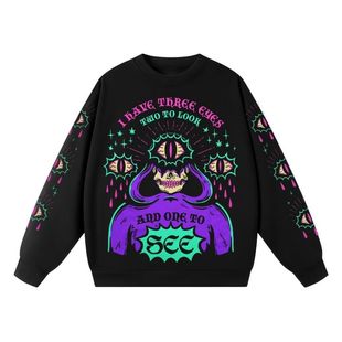 Wizard Vintage奇幻圆领落肩卫衣男女加绒指环王龙枪魔法巫师暗黑