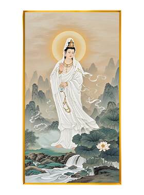 南海观音菩萨2025新款十字绣线绣满绣自己手工制作客厅卧室挂画