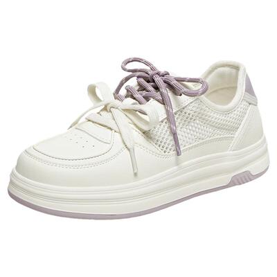 TATA他她女鞋夏季新款透气小白鞋百搭网面休闲鞋厚底板鞋CNA01BM6