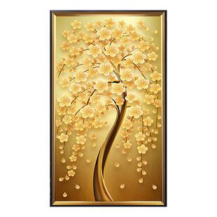 5d钻石画2026新款发财树客厅水晶简约满点贴砖石十字绣摇钱树手工