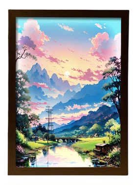 宫崎骏周边灯光画小夜灯ins风风景治愈系客厅摆件生日礼物装饰画