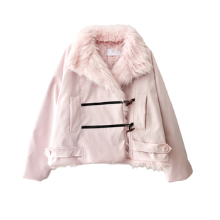 富家千金小个子粉绒绒两面派毛毛外套女冬季保暖显瘦双面穿夹克