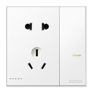 俊朗官方旗舰店 官网插座面板多孔开关面板五孔插座16A空调D1皓白