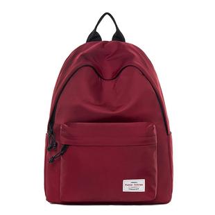 大学生书包女初中生大容量校园背包旅行电脑包纯色通勤双肩包男搭