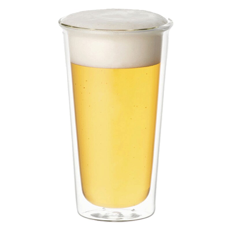 利快日本耐热双层圆形透明喝水杯