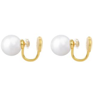 施家珍珠耳钉无耳洞珍珠耳夹女新款大珍珠耳环蚊香盘高级感耳饰