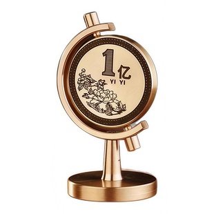 高级感小众客厅办公桌车载汽车一个亿小目标纯黄铜解压礼物小摆件