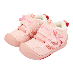 kidsing可迪星女宝宝棉鞋冬季新款小童儿童加绒防滑软底学步童鞋