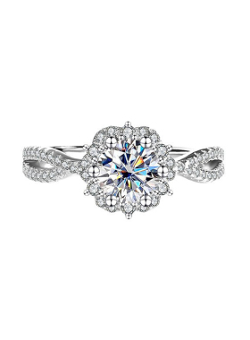 艾莎公主女款钻戒925银结婚戒指