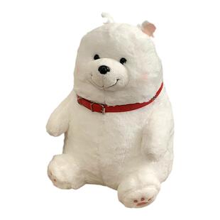 萨摩耶玩偶正版小白狗长毛狗公仔毛绒玩具狮子狗儿童娃娃抱枕礼物