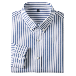 啄木鸟春季新款高级感男士长袖竖条纹天丝棉衬衫 莱赛尔时尚衬衣
