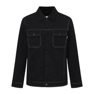 【秋季新品】GOLDEN BEAR/金熊 新款男装上衣微弹翻领仿牛仔外套