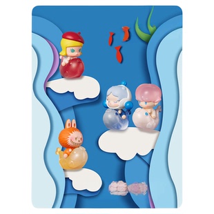 泡泡玛特正品代购好运遇见锦鲤系列萌粒玩具公仔手办diy盲盒明盒